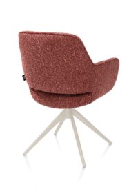 Kian, chaise à accoudoirs - pivotant avec fonction relax - crème - tissu Cloudy - cuivre - Image 3