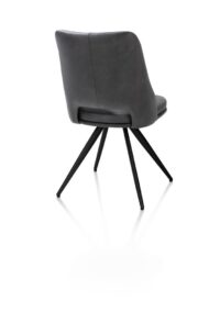 Ian, Chaise de salle à manger - rotative à 180 degrés - rough off black - knock down - pala - Anthracite - Image 3