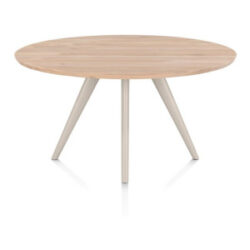 Arvada, table à manger 140 cm - ronde - chêne massif - 4 pieds - crème - Creme