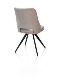 Ian, Chaise de salle à manger - rotative à 180 degrés - rough off black - knock down - pala - Gris clair - Image 3