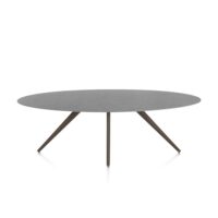 Saluti, eetkamertafel ellips 240 x 110 cm. - 4 poot - steelbrown - Antraciet