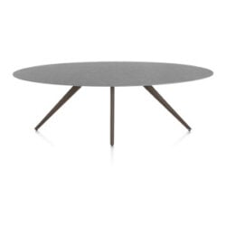 Saluti, table ellipse 240 x 110 cm. - 4 pieds - steelbrown - Anthracite
