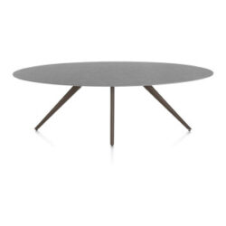 Saluti, eetkamertafel ellips 240 x 110 cm. - 4 poot - steelbrown - Antraciet