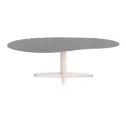 Saluti, eetkamertafel organisch 240 X 120 cm. - centrale teenpoot - creme - Antraciet