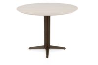 Caletta, bartafel rond 120 cm. - HPL Primo Laminato blad - centrale teenpoot steelbrown - Travertin