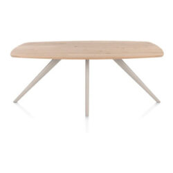 Arvada, table à manger 190 x 100 cm - ovale - chêne massif - 4 pieds - crème - Creme