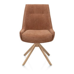 Theo, chaise - pivotant - aspect chêne - confort ressorts - Vada - cuivre
