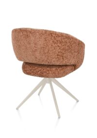 Isla, chaise à accoudoirs - pivotant avec fonction relax  - crème - tissu Valencia - Corail - Image 3