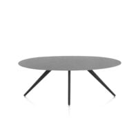 Saluti, eetkamertafel ellips 210 x 105 cm. - 4 poot - rough off black - Antraciet