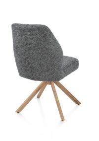 Baya, eetkamerstoel - draaibaar + relax - naturel - pocketvering - stof Sevilla - Antraciet - Afbeelding 2