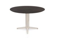 Caletta, table rond 120 cm. - plateau en chêne - pied central crème - Basalt