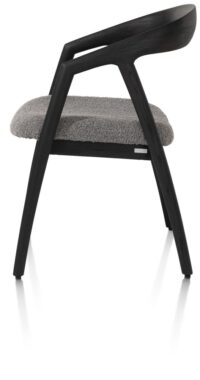 Dante, chaise à accoudoirs - chêne anthracite avec siege tissu Brioni - foie - Image 3