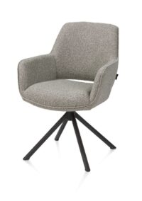 Kian, chaise à accoudoirs - pivotant - rough off black - tissu Cloudy - Olive - Image 3