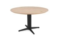 Caletta, eetkamertafel rond 120 cm. - eiken blad - centrale teenpoot zwart - Natural - Afbeelding 2