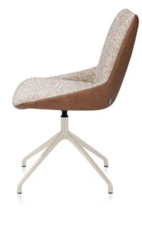 Mats, chaise - pivotante - creme - Pala cognac + Luton cuivre - Image 3