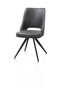 Ian, Chaise de salle à manger - rotative à 180 degrés - rough off black - knock down - pala - Anthracite - Image 2