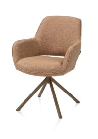 Kian, chaise à accoudoirs - pivotant - steelbrown - tissu Cloudy - Jaune ocre - Image 3