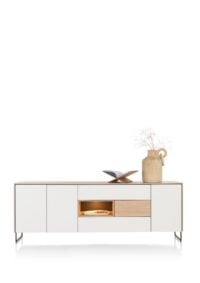 Lindfield, buffet 240 cm. - 3-portes + 3-tiroirs + 1-niche (+ LED)