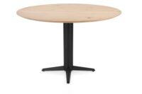 Caletta, bartafel rond 150 cm. - eiken blad - centrale teenpoot zwart - Natural
