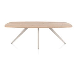 Arvada, eetkamertafel 220 x 110 cm - ovaal - massief eikenhout - 4 poot - crème - Creme