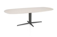 Caletta, table ovale 240 x 105 cm. - plateau en HPL Primo Laminato - pied central graphite - Travertin