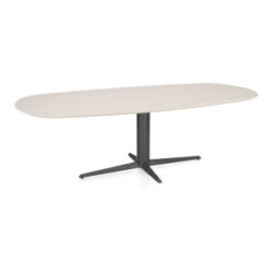 Caletta, table ovale 240 x 105 cm. - plateau en HPL Primo Laminato - pied central graphite - Travertin