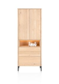 Trenton, Armoire de rangement 75 cm. - 2 portes + 2 tiroirs - natural