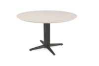 Caletta, eetkamertafel rond 120 cm. - HPL Primo Laminato blad - centrale teenpoot grafiet - Travertin - Afbeelding 2