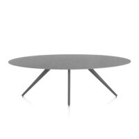 Saluti, eetkamertafel ellips 240 x 110 cm. - 4 poot - graphiet - Antraciet