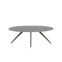 Saluti, eetkamertafel ellips 210 x 105 cm. - 4 poot - steelbrown - Antraciet