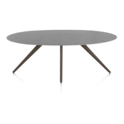 Saluti, table ellipse 210 x 105 cm. - 4 pieds - steelbrown - Anthracite