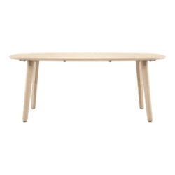 Odda, eetkamertafel 200 x 110 cm - Deens ovaal blad met houten poot - natural