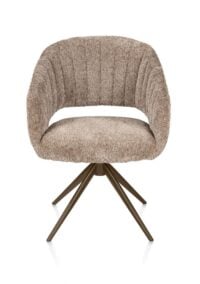 Isla, armstoel - draaibaar met kantelfunctie - steelbrown - stof Valencia - Taupe