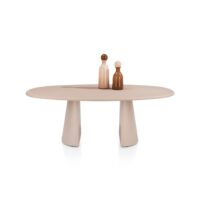 Lund, table ovale 210 x 120 cm. - stone-skin - pied cone - Desert