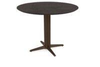 Caletta, table de bar rond 120 cm. - plateau en ch&ecirc;ne - pied central steelbrown - Basalt - Image 2
