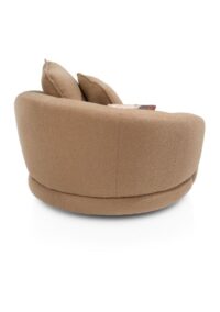 Cervos, Fauteuil draaibaar- 130cm, incl. 2 kussens - Stof Cloudy - oker - Afbeelding 3