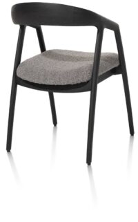Dante, chaise à accoudoirs - chêne anthracite avec siege tissu Brioni - foie - Image 2