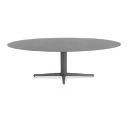 Saluti, eetkamertafel ellips 210 X 105 cm. - centrale teenpoot - grafiet - Antraciet