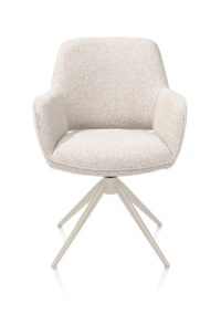Kian, chaise à accoudoirs - pivotant - crème - tissu Cloudy - beige
