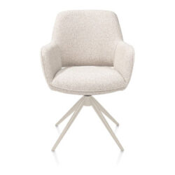Kian, chaise à accoudoirs - pivotant - crème - tissu Cloudy - beige