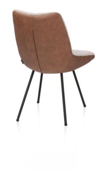 Mats, chaise - 4 pieds - rough off black - Pala cognac + Luton cuivre - Image 2