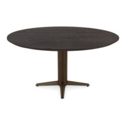 Caletta, table rond 150 cm. - plateau en chêne - pied central steelbrown - Basalt