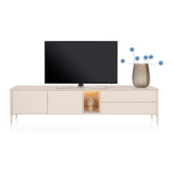 Trentino, Buffet bas 240 cm. - 2 portes + 2 tiroirs + 1 niche - mdf laqué - Creme