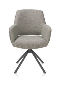 Kian, chaise à accoudoirs - pivotant - graphite - tissu Cloudy - Olive