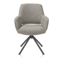 Kian, chaise à accoudoirs - pivotant - graphite - tissu Cloudy - Olive