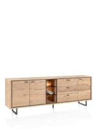 Mogan, Dressoir 230 cm 3 deuren, 3 laden, 3 openvakken incl. LED - Afbeelding 2
