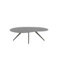 Saluti, table organic 210 x 120 cm. - 4 pieds - steelbrown - Anthracite