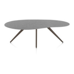 Saluti, table organic 210 x 120 cm. - 4 pieds - steelbrown - Anthracite