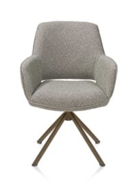 Kian, chaise à accoudoirs - pivotant - steelbrown - tissu Cloudy - Olive