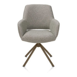 Kian, chaise à accoudoirs - pivotant - steelbrown - tissu Cloudy - Olive